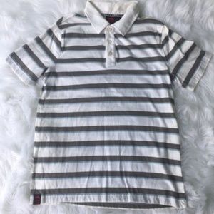Tony Hawk Striped Polo Small White Grey Blue Strip